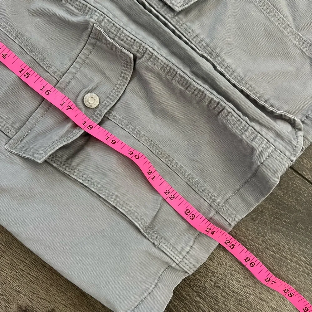 Kensie Jeans Military Utility Jacket Womens Size L Cargo Pockets Zip Front - Picture 13 of 14